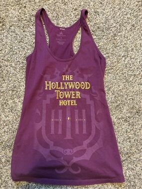 Disney Purple Hollywood Tower Hotel Women's Racerback Tank